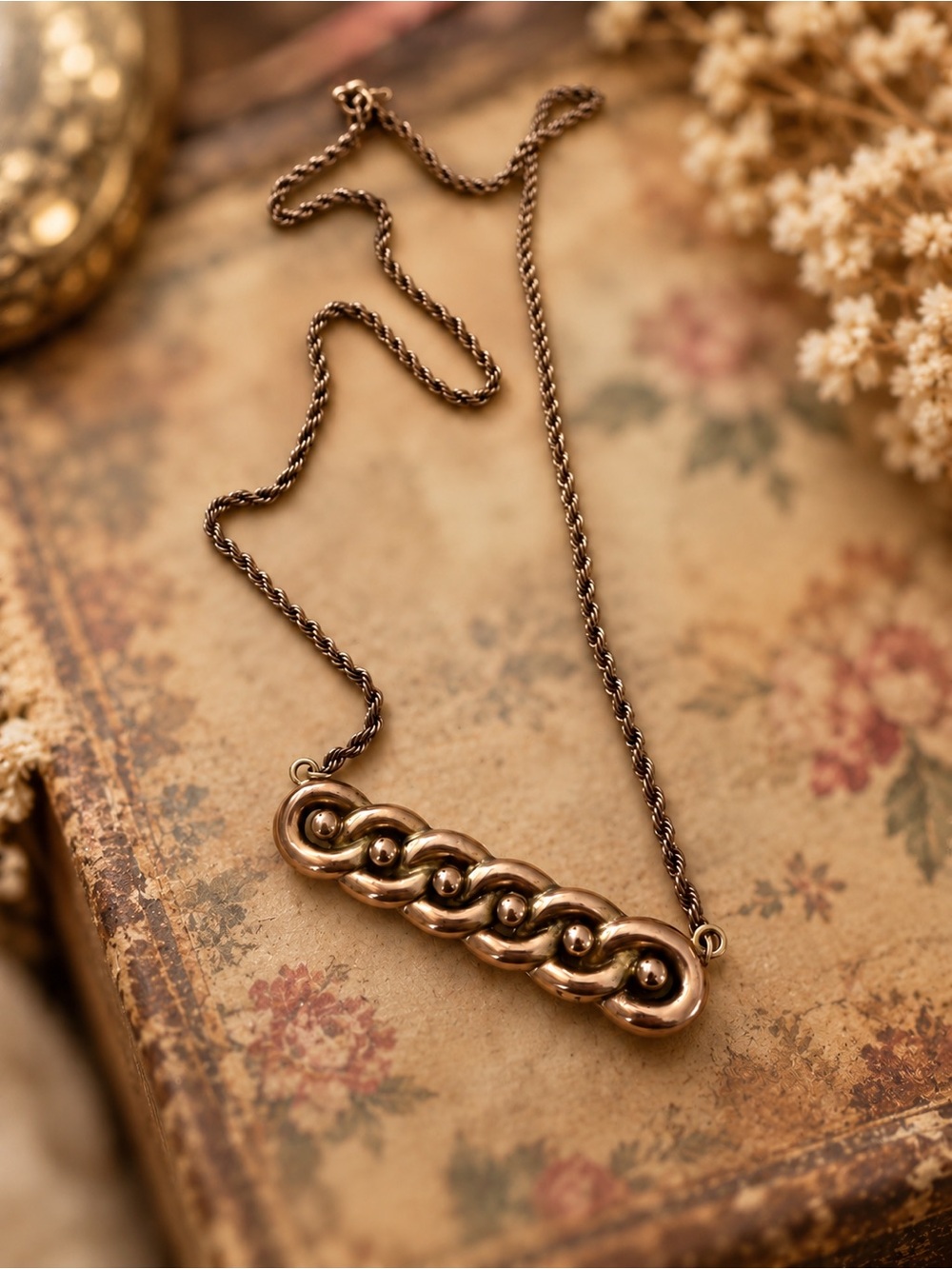 Vintage 9ct Gold Statement Necklace • 375 Hallmarked Centerpiece • Gold-Filled